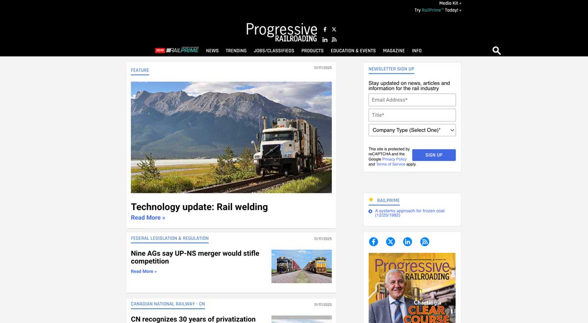 Progressive Railroading Product Express Email